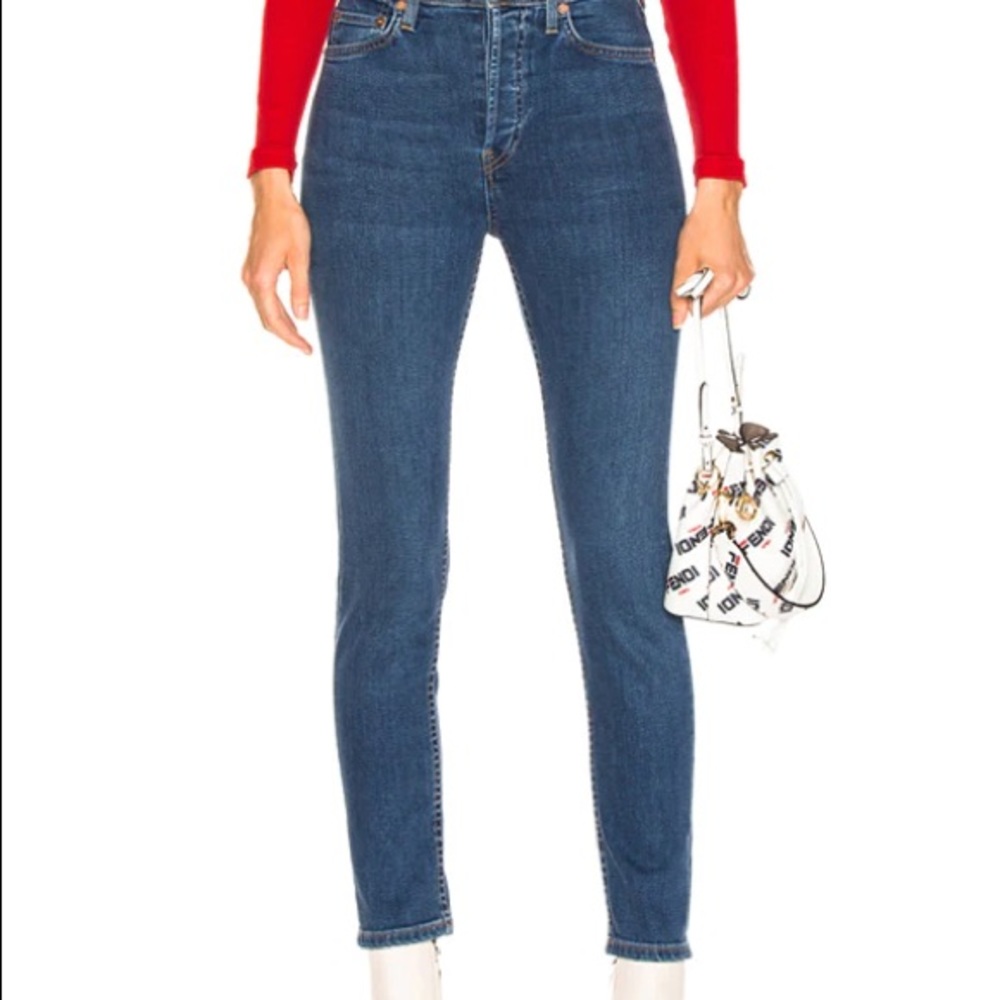 Re/Done High Rise Ankle Crop Jeans - NEW